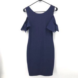 Francesca’s Mi Ami NEW NWT Navy Blue Dress Size S Tie Details on Shoulders Short